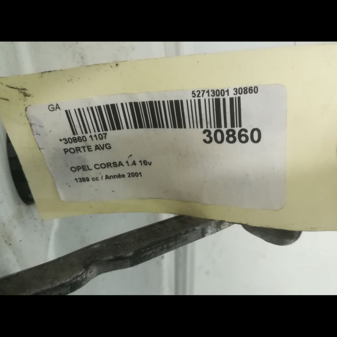 Porte avant gauche occasion OPEL CORSA III Phase 1 10-2000->08-2003 1.4i 16v 13114687 3