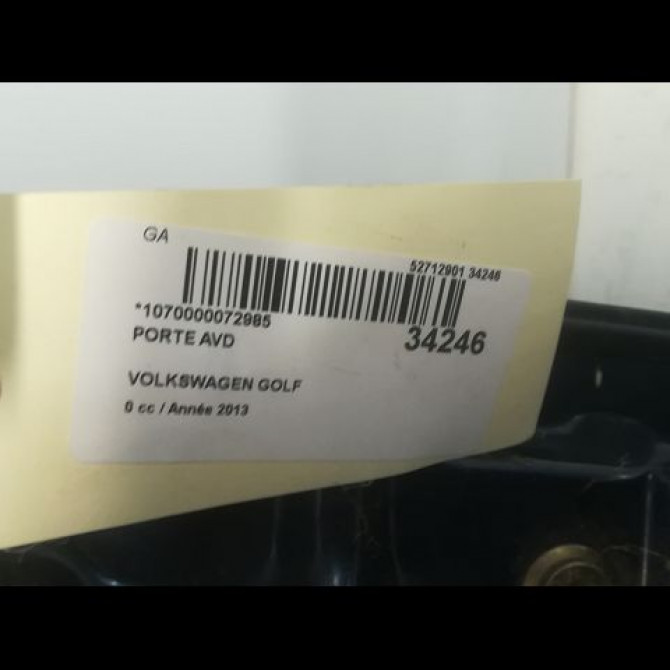 Porte avant droite occasion VOLKSWAGEN GOLF III Phase 1 01-1992->12-1997 1.9 TD 1H4831056 3