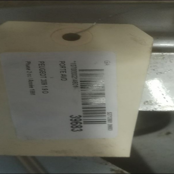 Porte avant droite occasion PEUGEOT 309 Phase 2 07-1989->12-1993 1.9 D 3