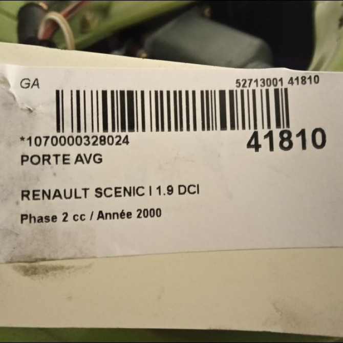 Porte avant gauche occasion RENAULT SCENIC I Phase 2 08-1999->06-2003 1.9 DCI 100ch 7751474575 2