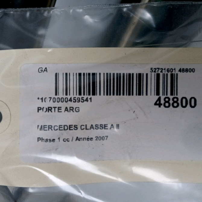 Porte arrière gauche occasion MERCEDES CLASSE A II Phase 1 12-2004->04-2008 A170 116ch 1697301905 4