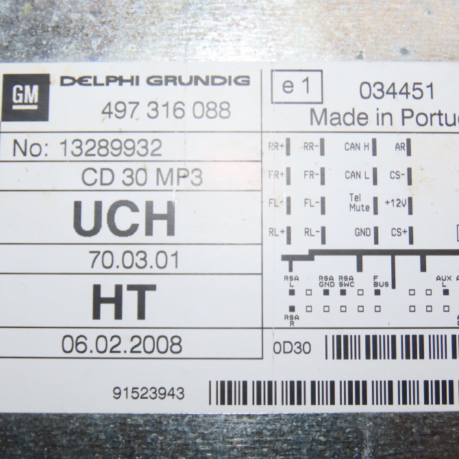 Autoradio occasion OPEL ZAFIRA II Phase 2 01-2008->12-2014 1.7 CDTI 125ch 3