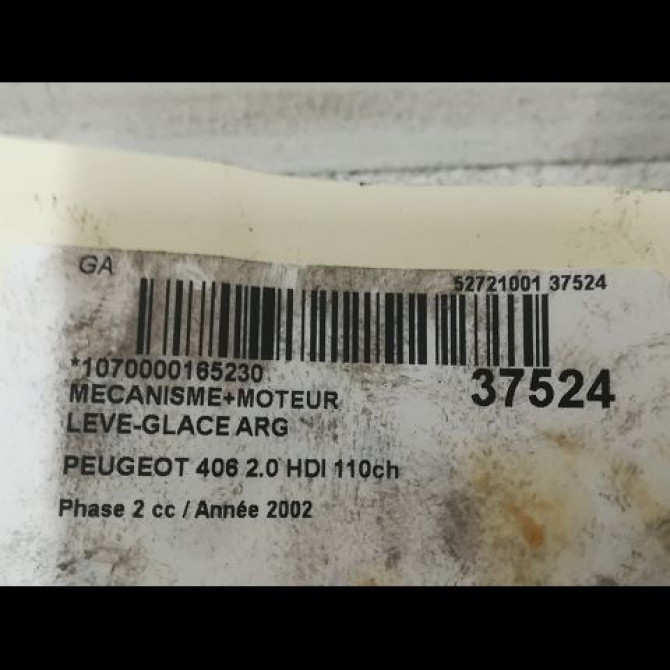 Mecanisme+moteur leve-glace arg occasion PEUGEOT 406 Phase 2 04-1999->04-2004 2.0 HDI 110ch 922356 3