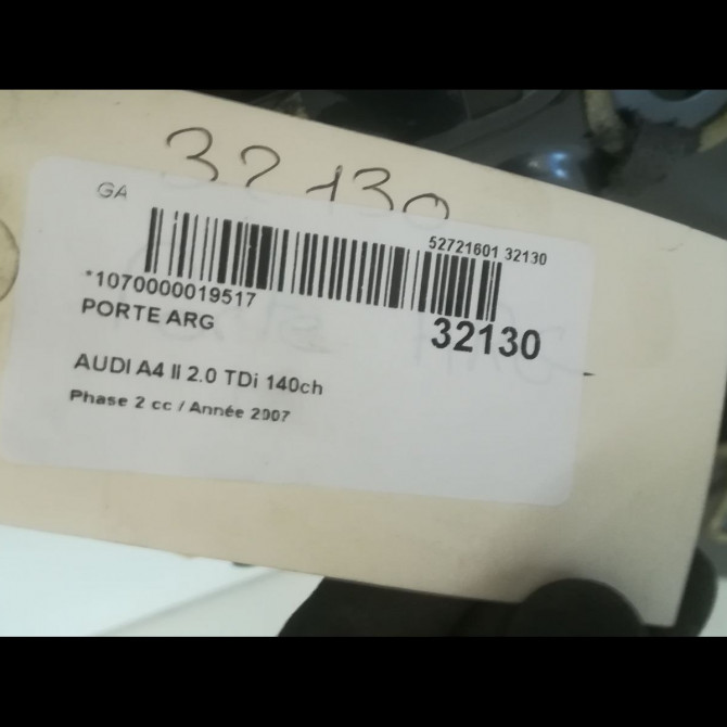 Porte arrière gauche occasion AUDI A4 II Phase 2 09-2004->04-2008 2.0 TDi 140ch 8E0833051J 3