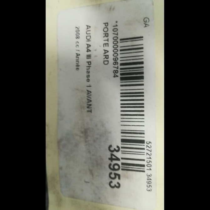 Porte arrière droite occasion AUDI A4 II Phase 2 09-2004->04-2008 8E0833052J 3