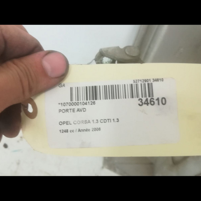 Porte avant droite occasion OPEL CORSA III Phase 2 08-2003->09-2006 1.3 CDTI 13106967 3