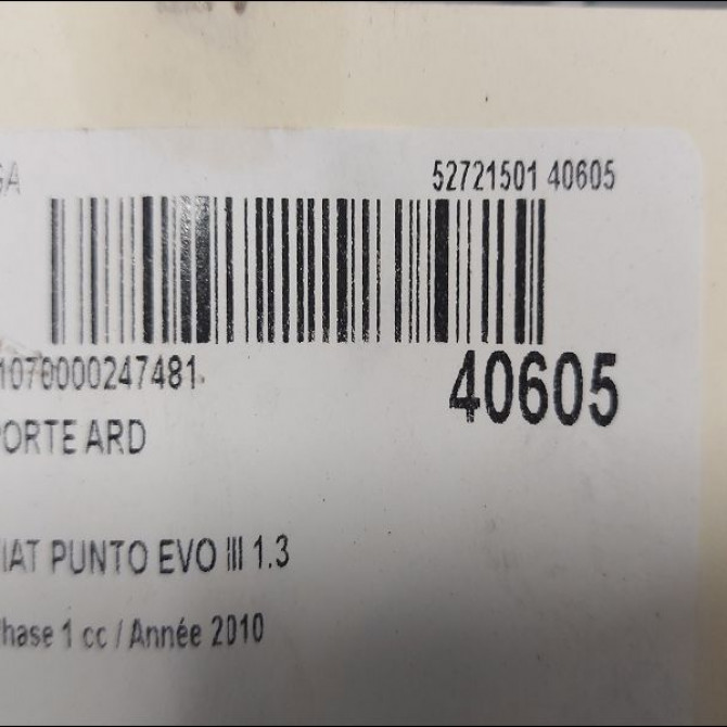 Porte arrière droite occasion FIAT PUNTO EVO III Phase 1 10-2009->12-2013 1.3 MULTIJET 75ch 51888069 3