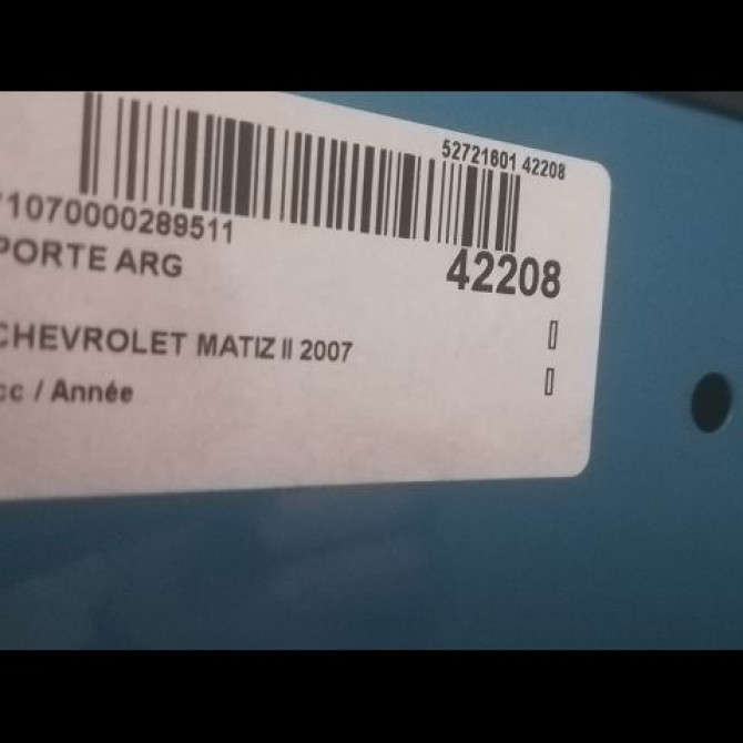Porte arrière gauche occasion CHEVROLET MATIZ II Phase 1 06-2005->09-2009 0.8i 96601252 2