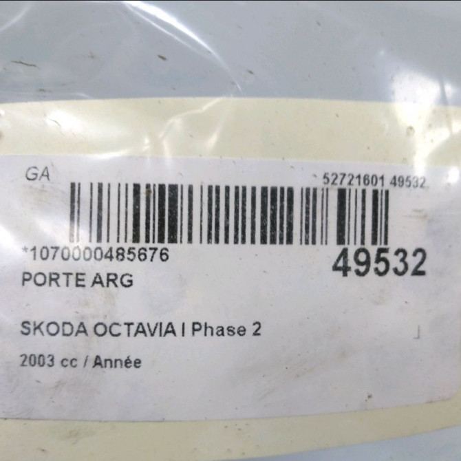 Porte arrière gauche occasion SKODA OCTAVIA I Phase 1 04-1995->04-1999 1.9 TDI 90ch 1U9833055 6