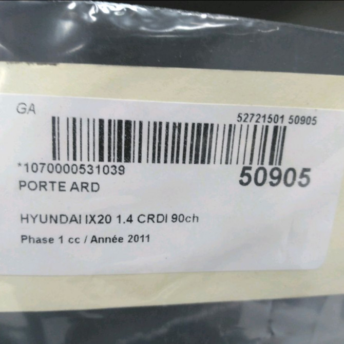 Porte arrière droite occasion HYUNDAI IX20 Phase 1 10-2010->... 1.4 CRDI 90ch 770041K000 6