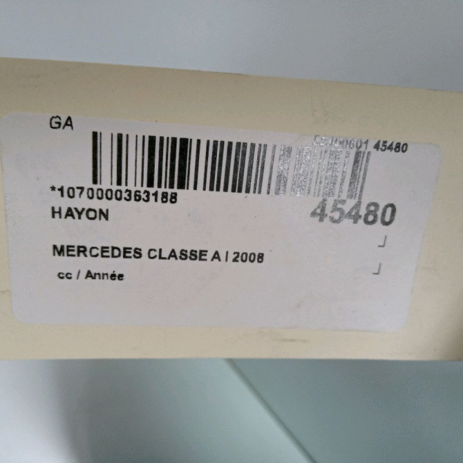 Hayon occasion MERCEDES CLASSE A I 1697401105 2