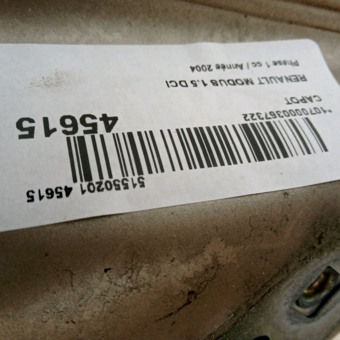 Capot occasion RENAULT MODUS Phase 1 09-2004->12-2007 1.5 DCI 80ch 7751475521 2