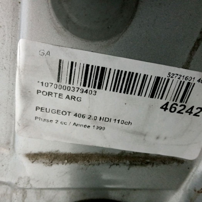 Porte arrière gauche occasion PEUGEOT 406 Phase 2 04-1999->04-2004 2.0 HDI 110ch 9006C0 5