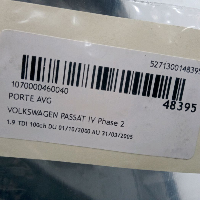Porte avant gauche occasion VOLKSWAGEN PASSAT IV Phase 2 10-2000->03-2005 1.9 TDI 100ch 3B4831051BE 3