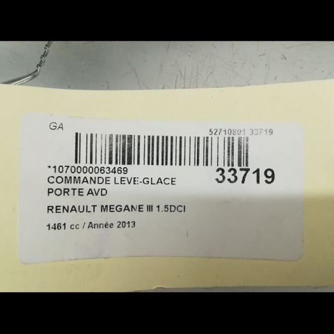 Commande lève-glace porte avant droite occasion RENAULT MEGANE III Phase 2 01-2012->06-2014 1.5 DCI 8v 110ch 5