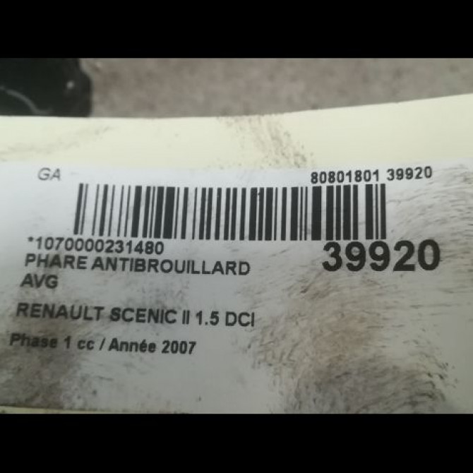 Phare antibrouillard avant gauche occasion RENAULT SCENIC II Phase 1 03-2004->09-2006 1.5 DCI 105ch 8200074008 3