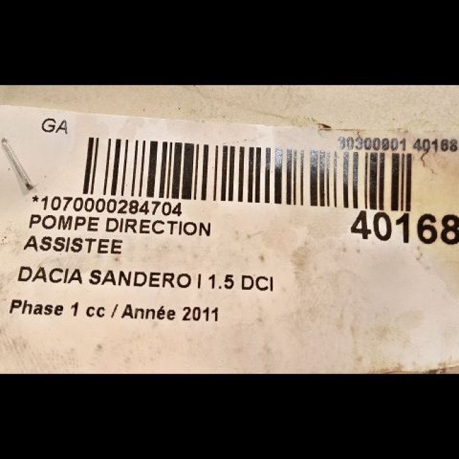 Pompe direction assistee occasion DACIA SANDERO I Phase 1 06-2008->10-2012 1.5 DCI 75ch 491106541R 3
