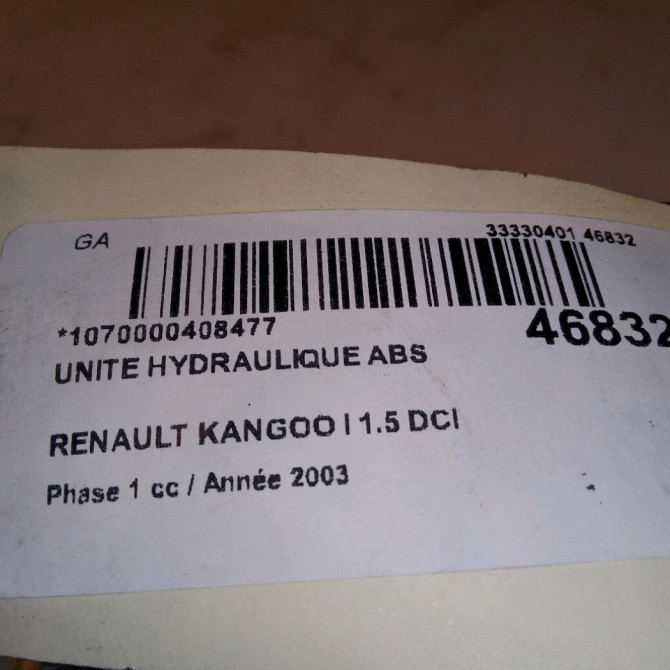 Unité hydraulique ABS occasion RENAULT KANGOO I Phase 1 09-1997->06-2003 1.5 DCI 8v 80ch 4