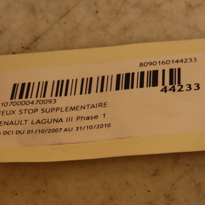 Feux stop supplementaire occasion RENAULT LAGUNA III Phase 1 10-2007->10-2010 1.5 DCI 265900001R 4