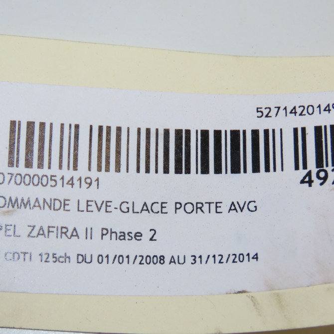 Commande lève-glace porte avant gauche occasion OPEL ZAFIRA II Phase 2 01-2008->12-2014 1.7 CDTI 125ch 13228876 6