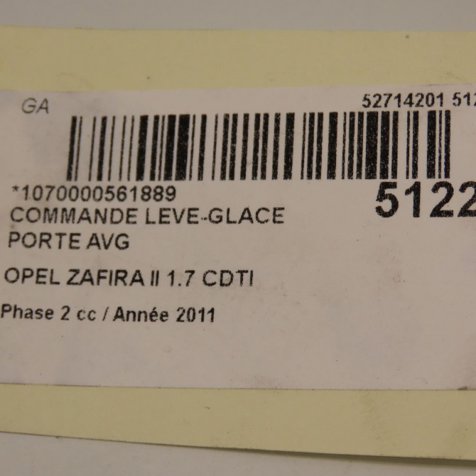 Commande lève-glace porte avant gauche occasion OPEL ZAFIRA II Phase 2 01-2008->12-2014 1.7 CDTI 125ch 13228876 5