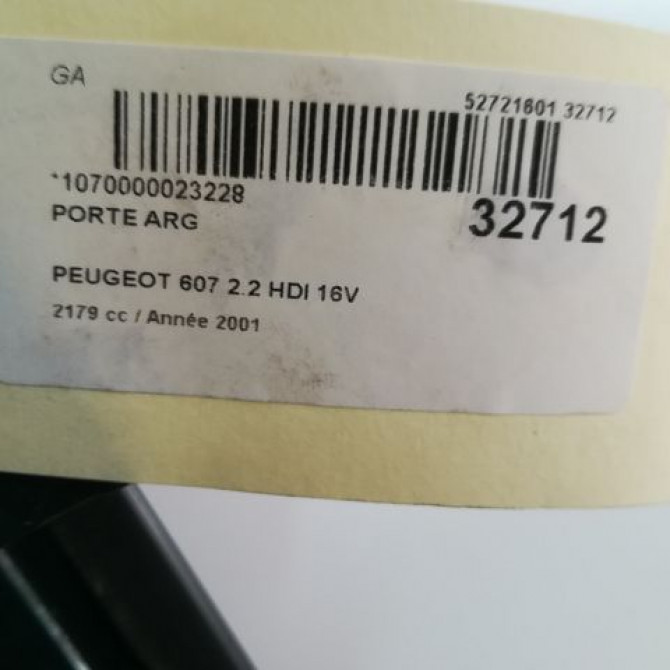 Porte arrière gauche occasion PEUGEOT 607 Phase 1 11-1999->09-2004 2.2 HDI 900690 3