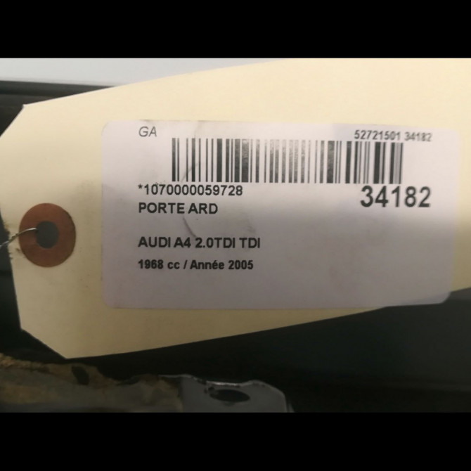 Porte arrière droite occasion AUDI A4 II Phase 2 09-2004->04-2008 2.0 TDi 140ch 8E0833052H 3