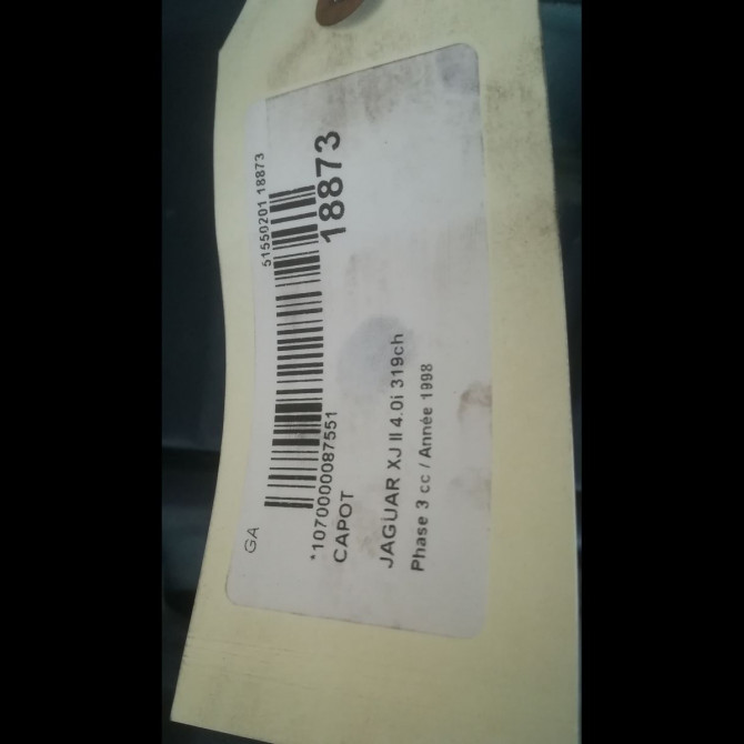 Capot occasion JAGUAR XJ II Phase 3 10-1994->10-1997 4.0i 319ch 3