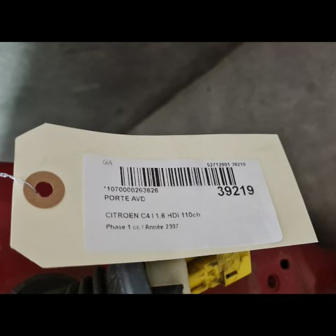 Porte avant droite occasion CITROEN C4 I Phase 1 11-2004->07-2008 1.6 HDi 110ch 9004W5 3
