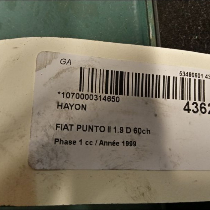Hayon occasion FIAT PUNTO II Phase 1 10-1999->05-2003 1.9 D 60ch 46773217 3