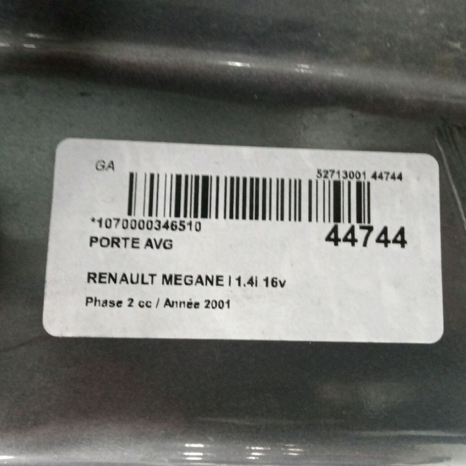 Porte avant gauche occasion RENAULT MEGANE I Phase 2 03-1999->06-2003 1.4i 16v 7751473046 3