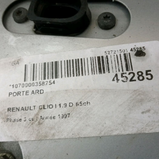 Porte arrière droite occasion RENAULT CLIO I Phase 3 03-1996->08-1998 1.9 D 65ch 7751470529 4