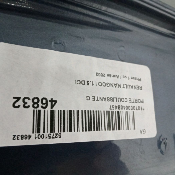 Porte coulissante g occasion RENAULT KANGOO I Phase 1 09-1997->06-2003 1.5 DCI 8v 80ch 3