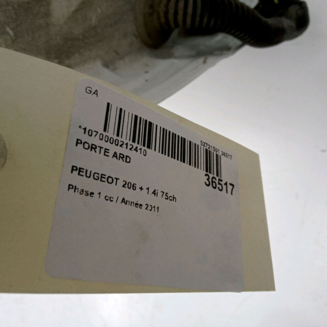 Porte arrière droite occasion PEUGEOT 206 + Phase 1 03-2009->05-2013 1.4i 75ch 9008A5 3