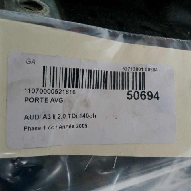 Porte avant gauche occasion AUDI A3 II Phase 1 06-2003->06-2008 2.0 TDi 140ch 8P4831051A 3