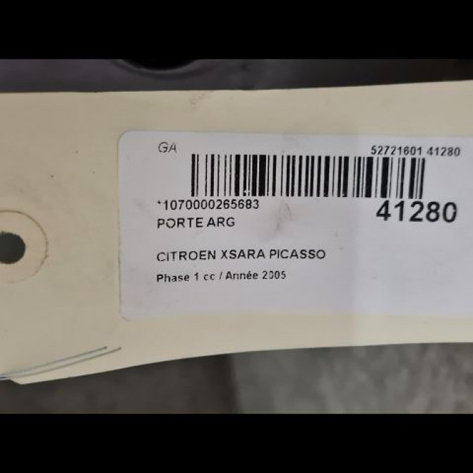 Porte arrière gauche occasion CITROEN XSARA PICASSO Phase 1 12-1999->02-2004 2.0 HDi 90ch 900691 3