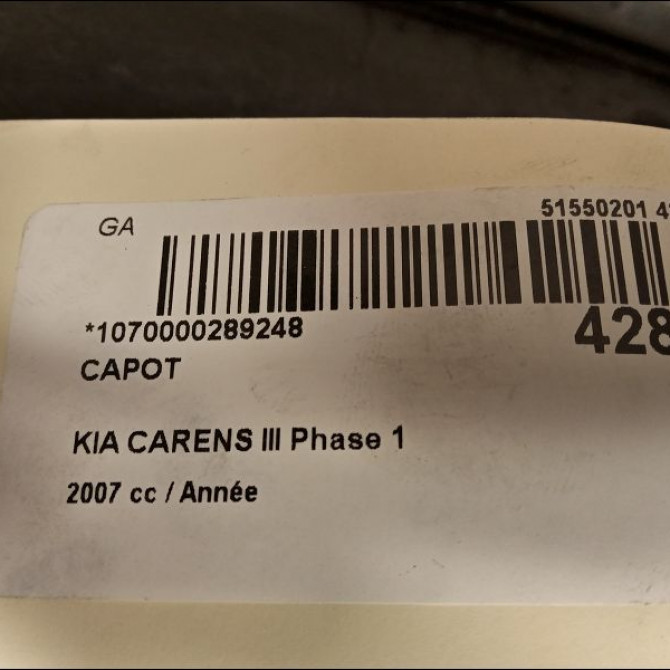 Capot occasion KIA CARENS II K2JA52310 2