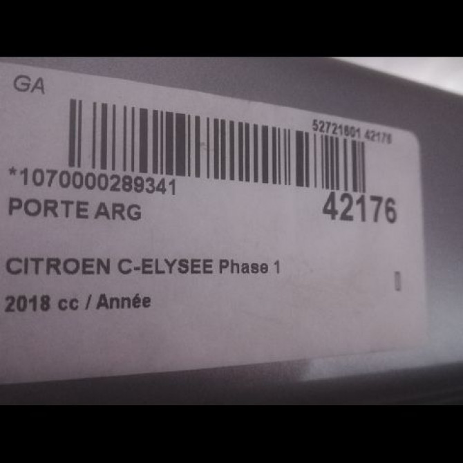 Porte arrière gauche occasion CITROEN C-ELYSEE Phase 1 06-2012->... 9675190780 3