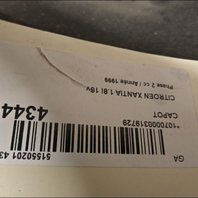 Capot occasion CITROEN XANTIA Phase 2 12-1997->06-2001 1.8i 16v 7901G8 3