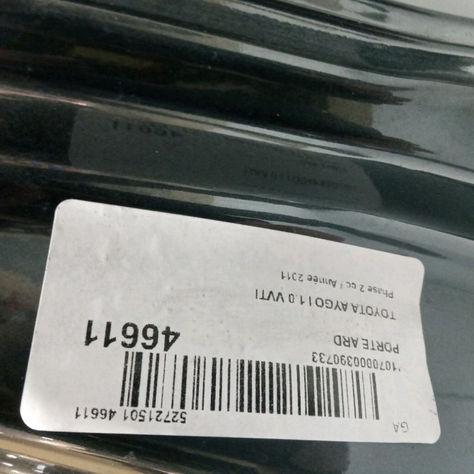 Porte arrière droite occasion TOYOTA AYGO I Phase 2 01-2009->06-2012 1.0 VVTI 670030H010 3
