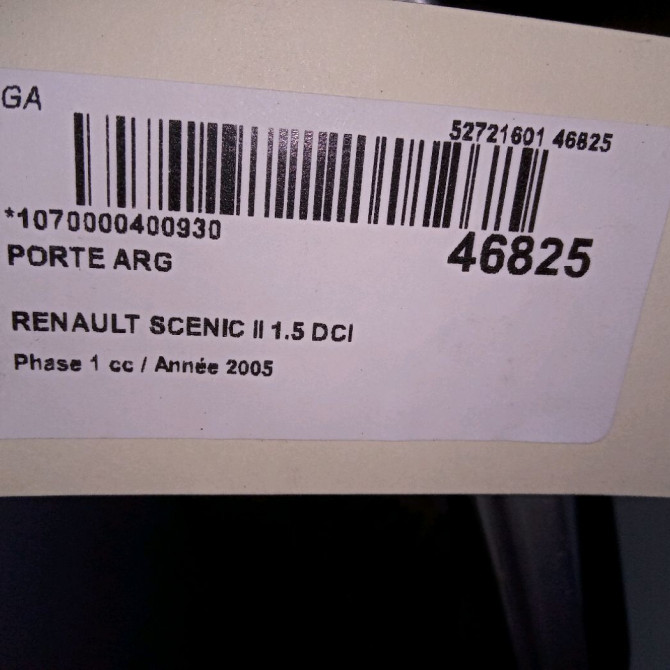 Porte arrière gauche occasion RENAULT SCENIC II Phase 1 03-2004->09-2006 1.5 DCI 100ch 7751475408 3