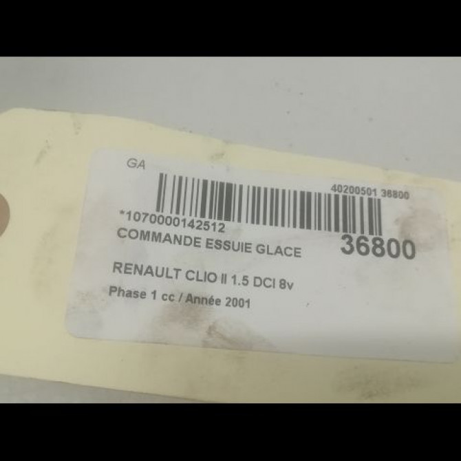 Commande essuie glace occasion RENAULT CLIO II Phase 1 03-1998->06-2001 1.5 DCI 8v 65ch 3