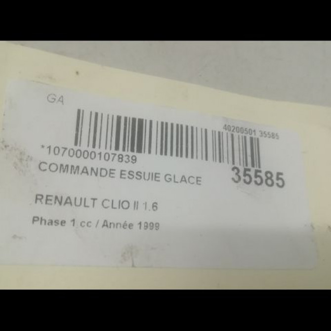 Commande essuie glace occasion RENAULT CLIO II Phase 1 03-1998->06-2001 1.6 3