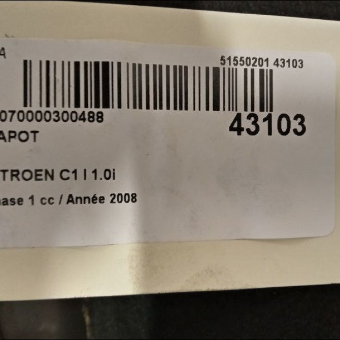 Capot occasion CITROEN C1 I Phase 1 06-2005->11-2008 1.0i 1611149480 4