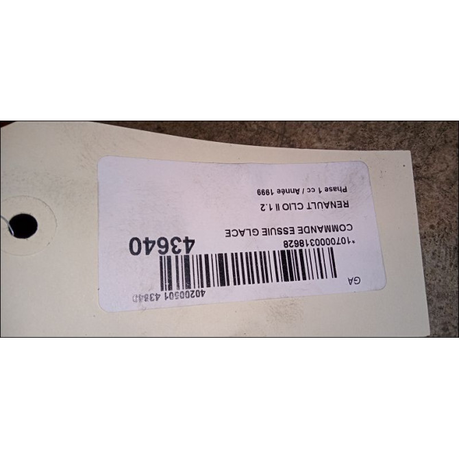 Commande essuie glace occasion RENAULT CLIO II Phase 1 03-1998->06-2001 1.2 3