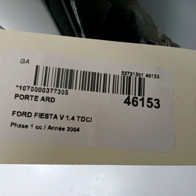 Porte arrière droite occasion FORD FIESTA V Phase 1 09-2002->10-2005 1.4 TDCI 1692525 4
