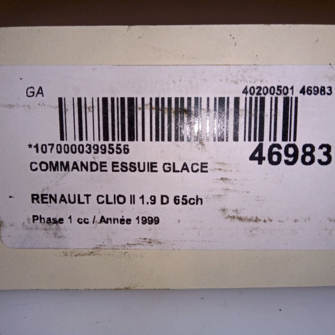 Commande essuie glace occasion RENAULT CLIO II Phase 1 03-1998->06-2001 1.9 D 65ch 4