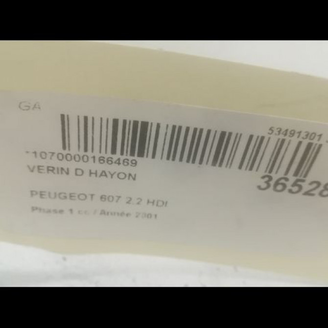Verin droit hayon occasion PEUGEOT 607 Phase 1 11-1999->09-2004 2.2 HDI 8731G9 2