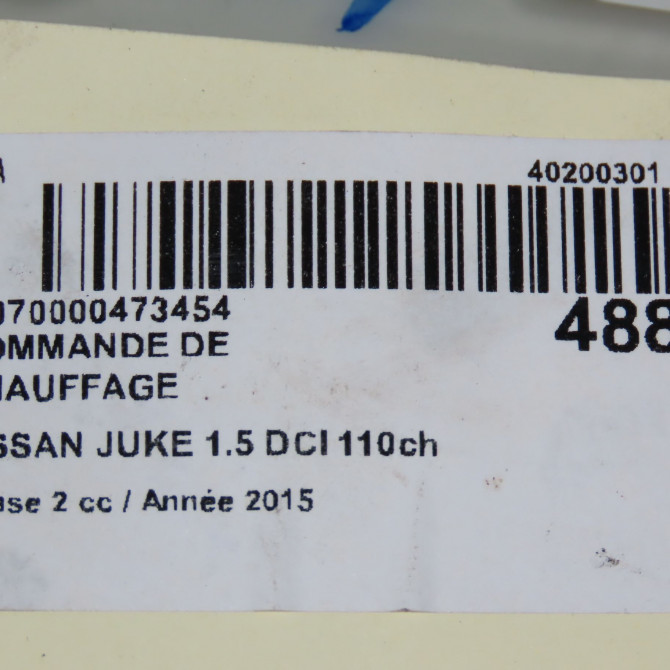 Commande de chauffage occasion NISSAN JUKE Phase 2 03-2014->... 1.5 DCI 110ch 6