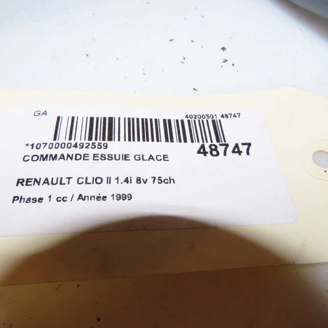 Commande essuie glace occasion RENAULT CLIO II Phase 1 03-1998->06-2001 1.4i 8v 75ch 4
